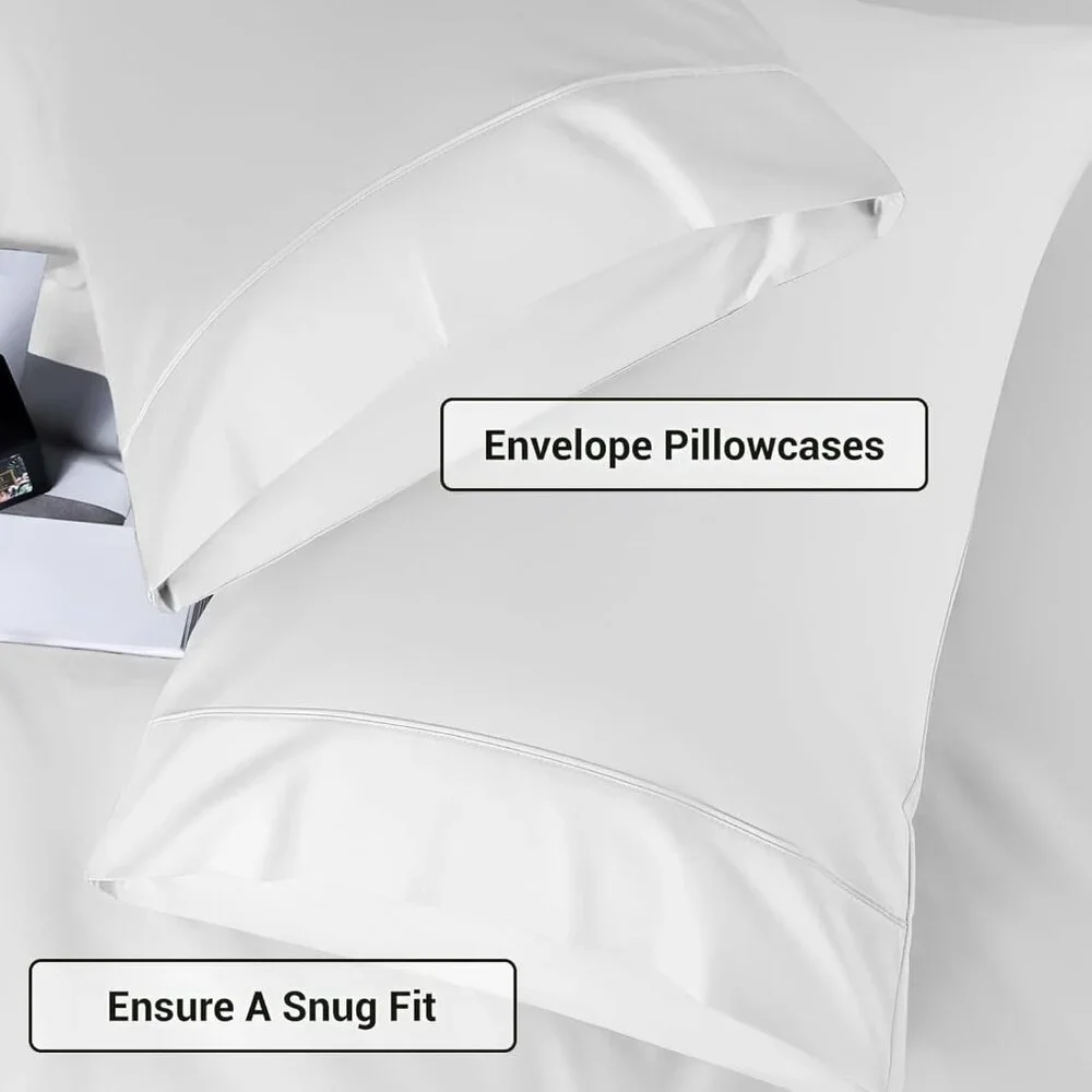 Queen Sz Sheet Set 4 Pc Fitted and Flat sheets 2 Pillowcases X004702LMP - Picture 6 of 8